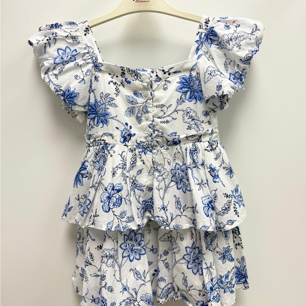 Janie and Jack Blue Floral Kids Casual Dress - Picture 2 of 2
